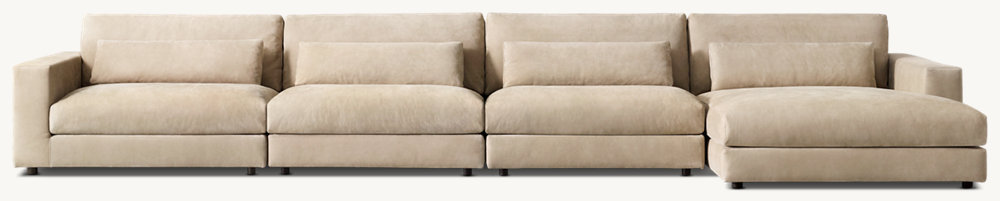 Lugano Modular Leather Right-Arm Sofa-Chaise Sectional by Restoration  Hardware · Deft